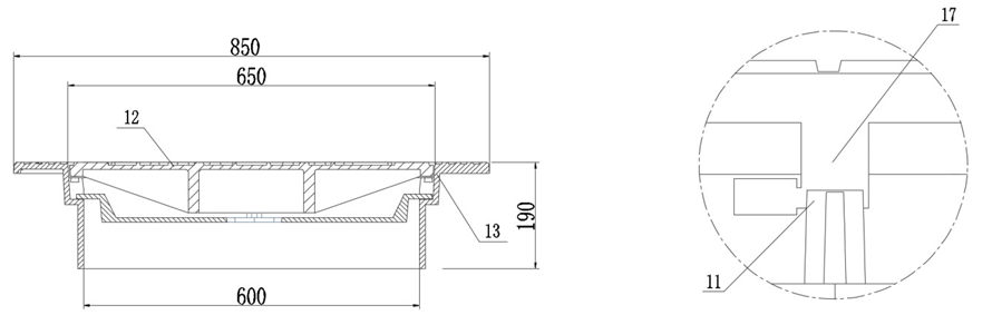 污水檢查井可調式防沉降井蓋樣式如圖